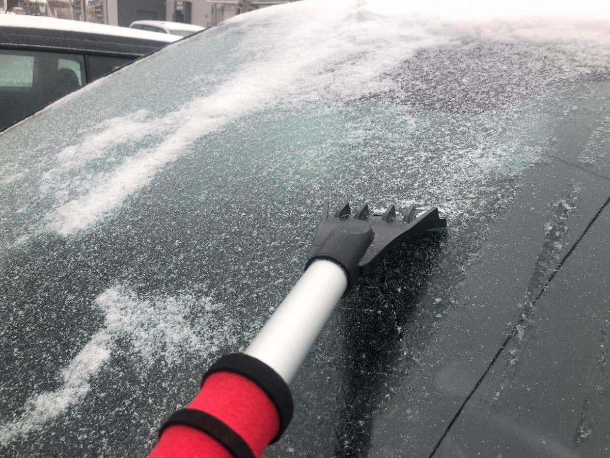 Environment Canada is urging motorists to slow down if road conditions are slippery, watch for taillights ahead and keep a safe distance between vehicles.   (Alan Habbick/CBC - image credit)