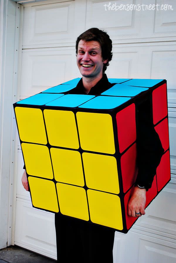 <p>With the frustrating little buggers experiencing a new surge in popularity with teens, this is a stellar time for the return of the classic Rubik's Cube costume.</p><p><strong>Get the tutorial at <a href="http://www.thebensonstreet.com/2013/09/06/rubiks-cube-costume/" rel="nofollow noopener" target="_blank" data-ylk="slk:The Benson Street;elm:context_link;itc:0;sec:content-canvas" class="link ">The Benson Street</a>.</strong></p><p><a class="link " href="https://go.redirectingat.com?id=74968X1596630&url=https%3A%2F%2Fwww.walmart.com%2Fip%2FCanyon-Black-Rust-Oleum-American-Accents-2X-Ultra-Cover-Satin-Spray-Paint-12-oz%2F631210520&sref=https%3A%2F%2Fwww.countryliving.com%2Fdiy-crafts%2Fg22118522%2Fteen-halloween-costumes%2F" rel="nofollow noopener" target="_blank" data-ylk="slk:SHOP BLACK SPRAY PAINT;elm:context_link;itc:0;sec:content-canvas">SHOP BLACK SPRAY PAINT</a><br></p>