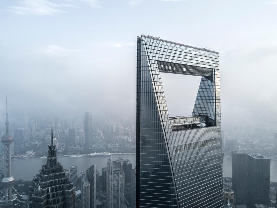 The top of Shanghai World Financial Center