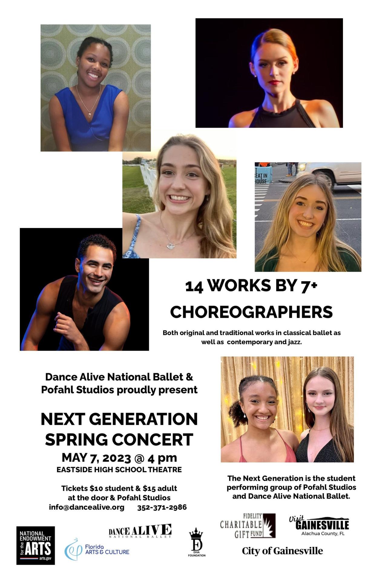 Dance Alive National Ballet’s student group, The Next Generation, is set to take the stage with a wildly varied concert beginning at 4 p.m. May 6 at Eastside High School Theatre, 1201 SE 43rd St.