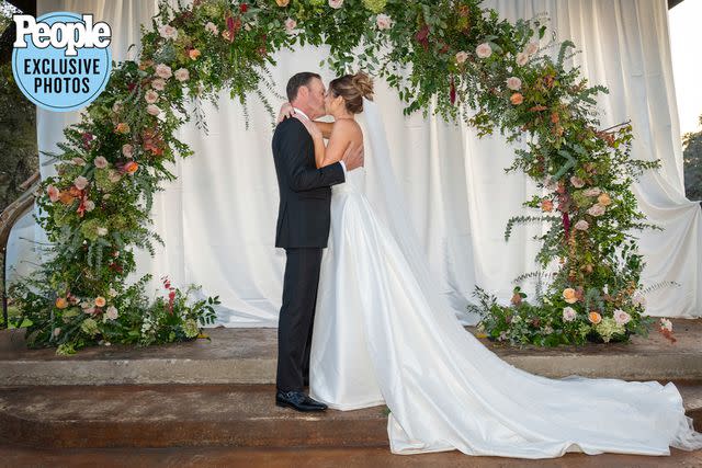 <p>Joey Carman</p> Chris Harrison and Lauren Zima at their Nov. wedding in Austin, Texas