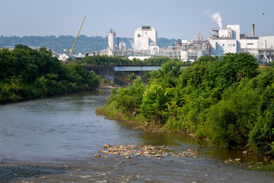 A view of the Mill Creek looking south from Center Hill Avenue in Winton Hills on Tuesday, July 6, 2021. 