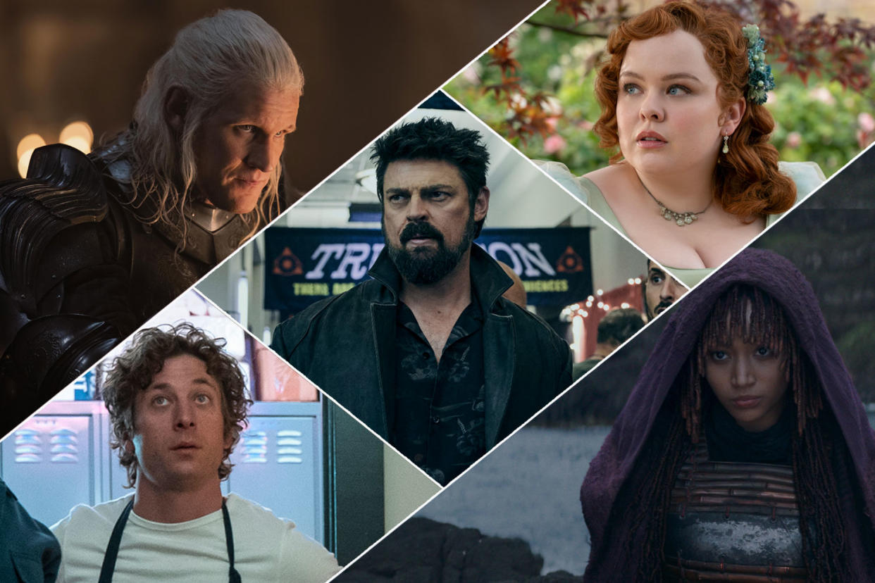 With The Boys, House of the Dragon, Bridgerton, The Acolyte and The Bear premiering in June, there's a lot of shows to choose from. (Prime Video/Netflix/Sky/Disney+)