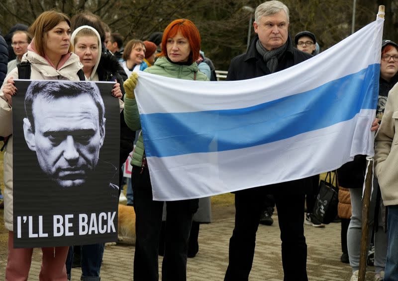 People vote during Russian election in Riga