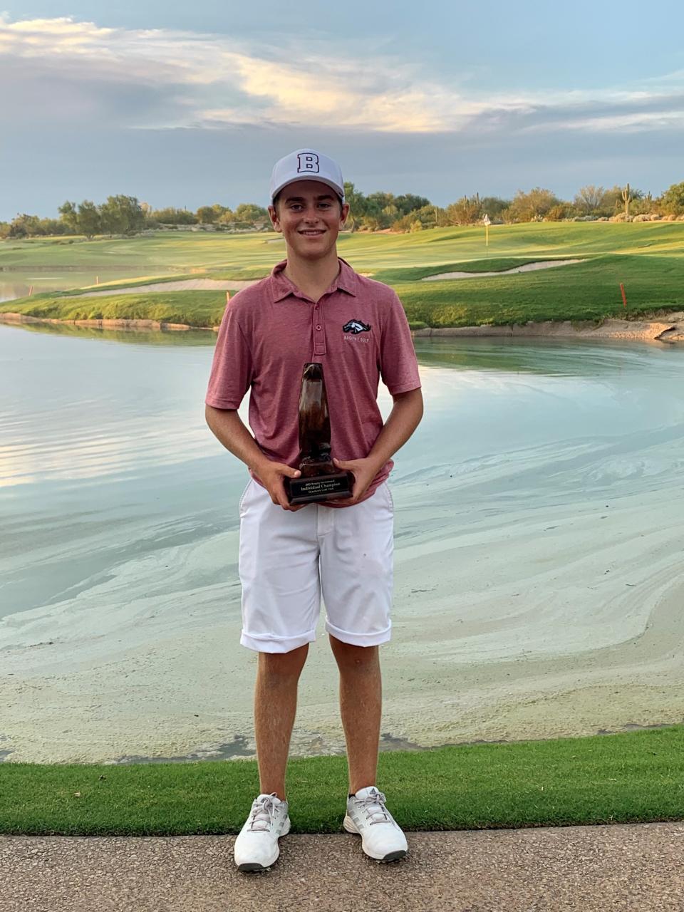 Brophy Prep sophomore Tyler Spielman set a Brophy Prep Invitational record, shooting 10-under par for 36 holes at Grayhawk in Scottsdale. Photo by Julie Palmer