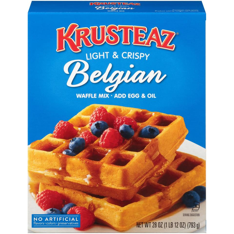 2) Krusteaz Light & Crispy Belgian Waffle Mix