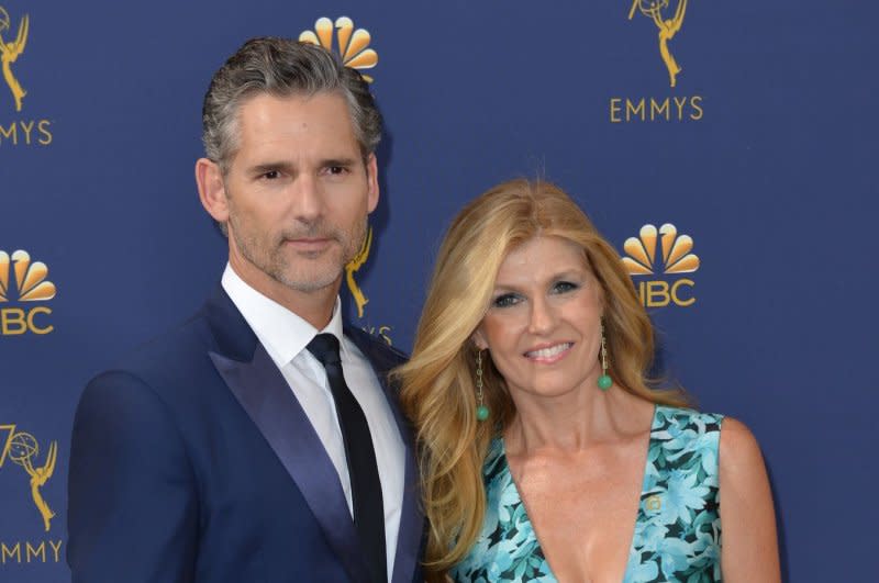 Connie Britton (L) and Eric Bana attend the Primetime Emmy Awards at the Microsoft Theater in downtown Los Angeles in 2018. File Photo by Christine Chew/UPI