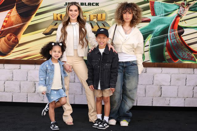 <p>Amy Sussman/Getty </p> Zaia Boss, Allison Holker, Maddox Laurel Boss, and Weslie Fowler attend the premiere of Universal Pictures' "Kung Fu Panda 4" at AMC The Grove 14 on March 03, 2024 in Los Angeles, California.