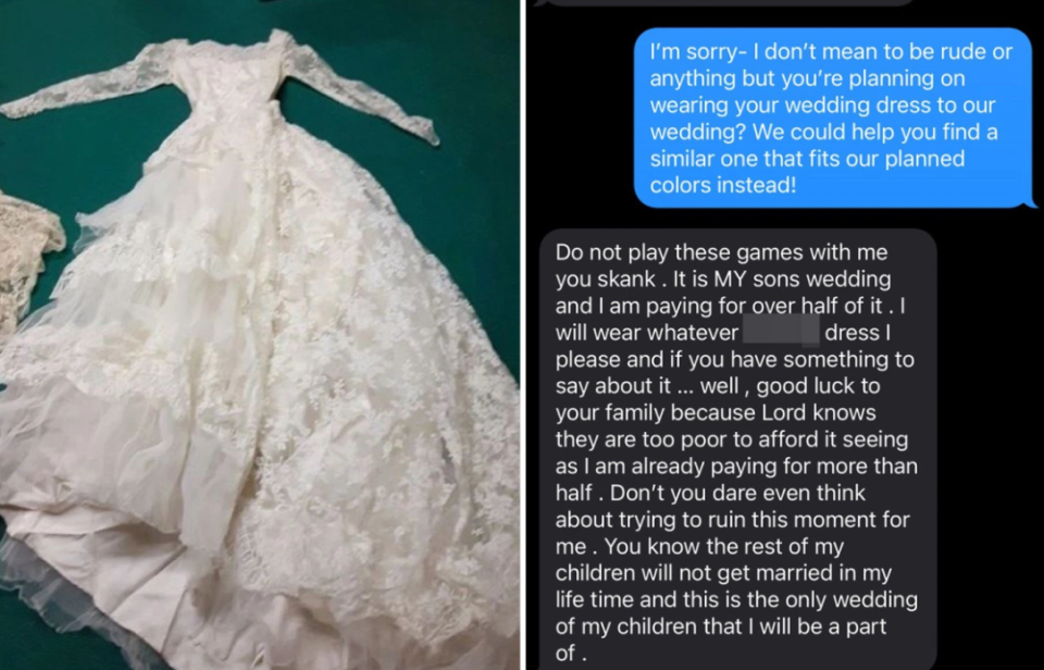 mother-in-law revealed she wanted to wear her own wedding dress