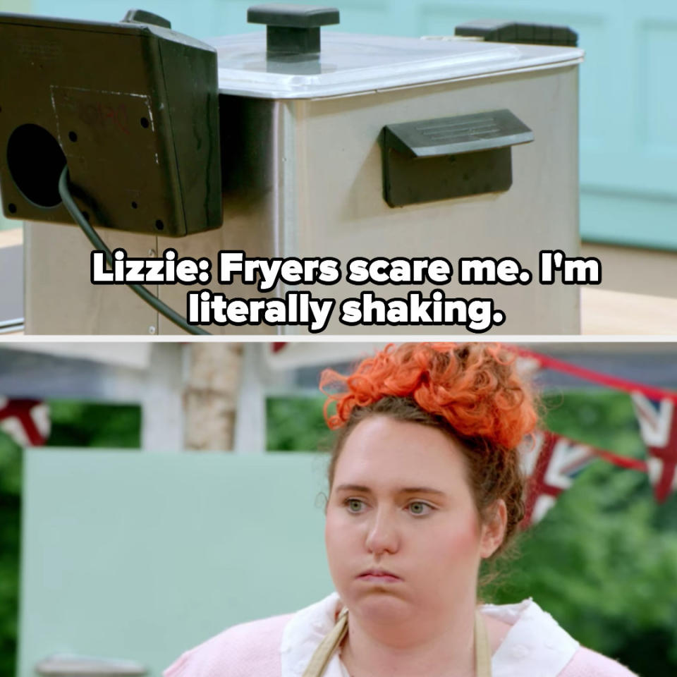 Lizzie says that fryers scare her and that she's shaking