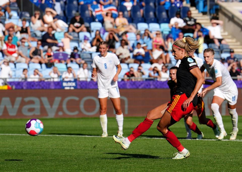 Justine Vanhaevermaet earned Belgium a draw from the penalty spot (Martin Rickett/PA) (PA Wire)