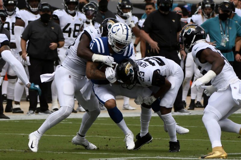 Indianapolis Colts wide receiver Michael Pittman (C) is a WR1 in Week 14. File Photo by Joe Marino/UPI