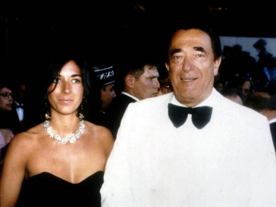 Robert Maxwell and his daughter Ghislaine in 1990 (Mirrorpix/Getty)