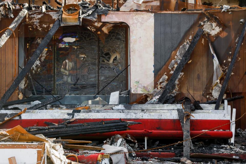 The remains of Victory Baptist Church in Los Angeles.