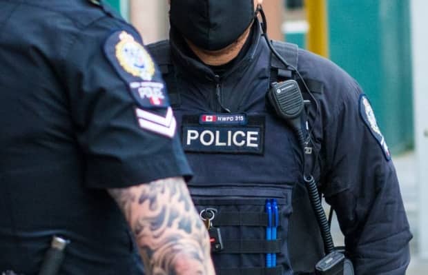 New Westminster Police say approximately 30 youths were involved in a fight April 10, that ended with one youth transported to hospital with serious stab wounds, and the arrest of four armed suspects.. (NWPD - image credit)