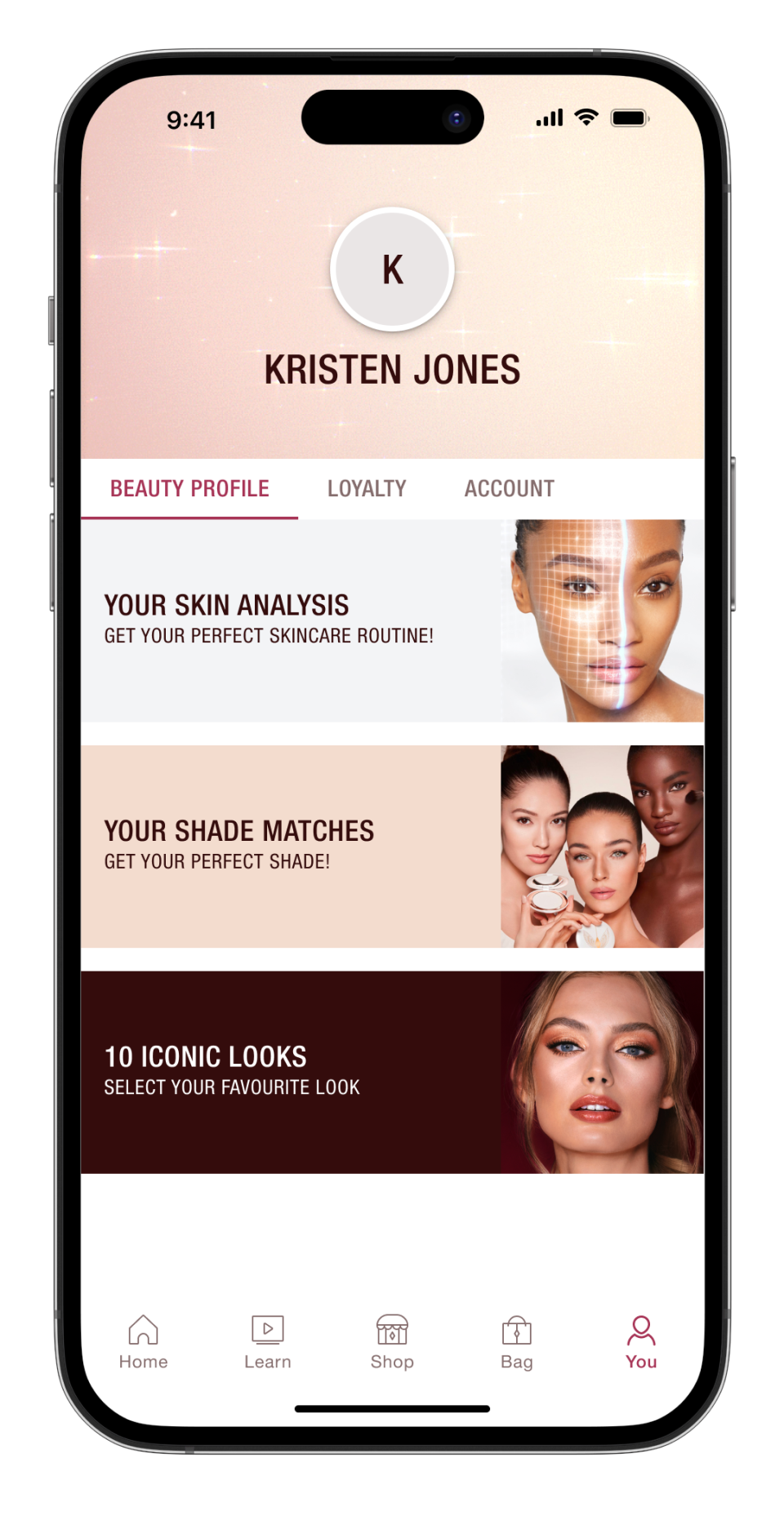 User profile page on Charlotte Tilbury: Easy Beauty For You