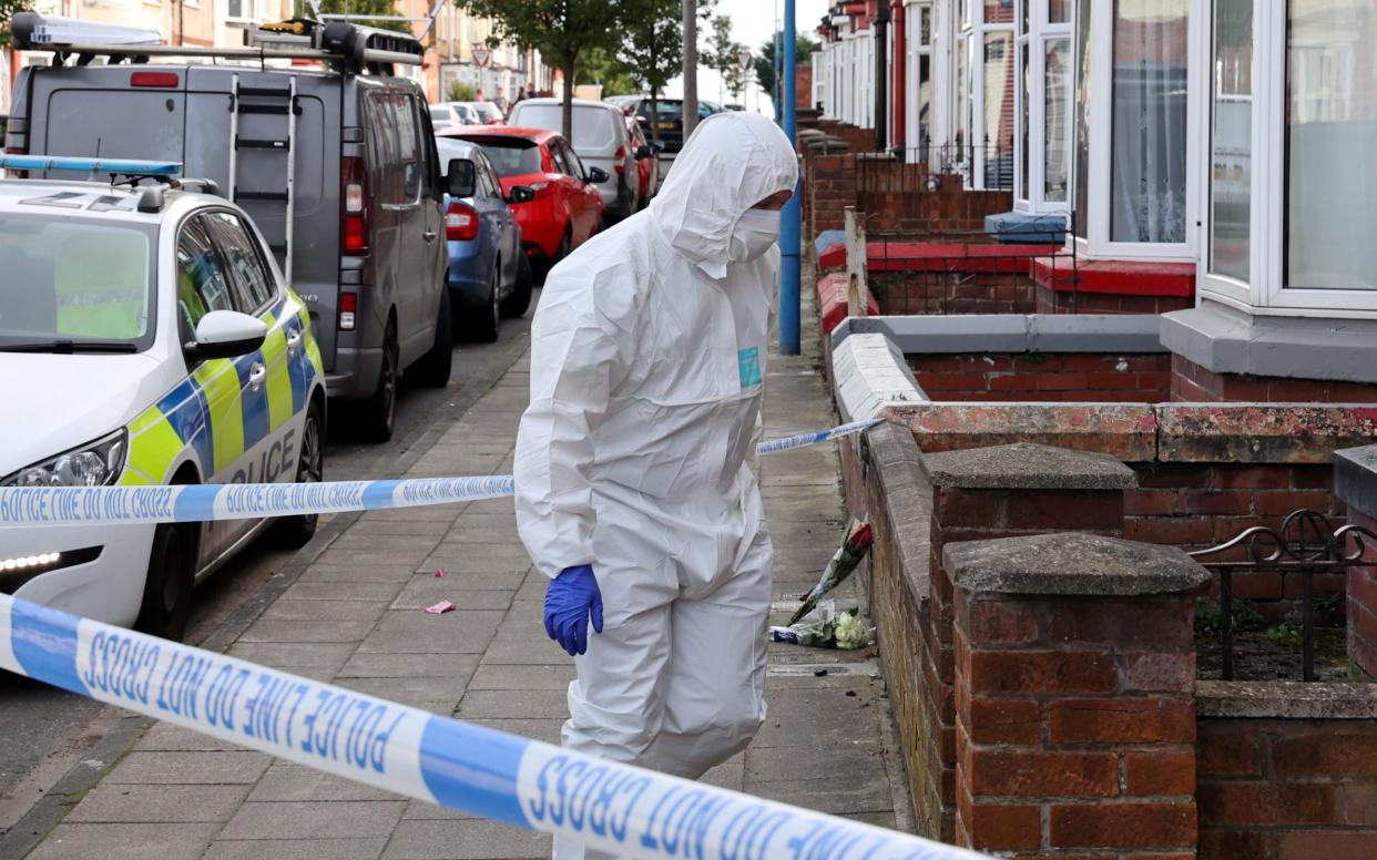 Police at the scene in Hartlepool in October