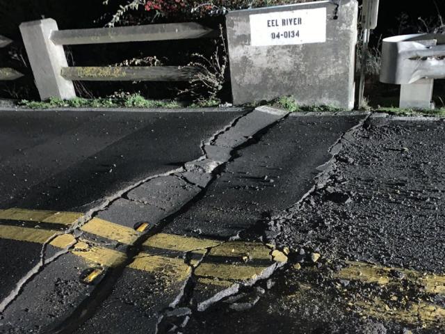 earthquake cracked road