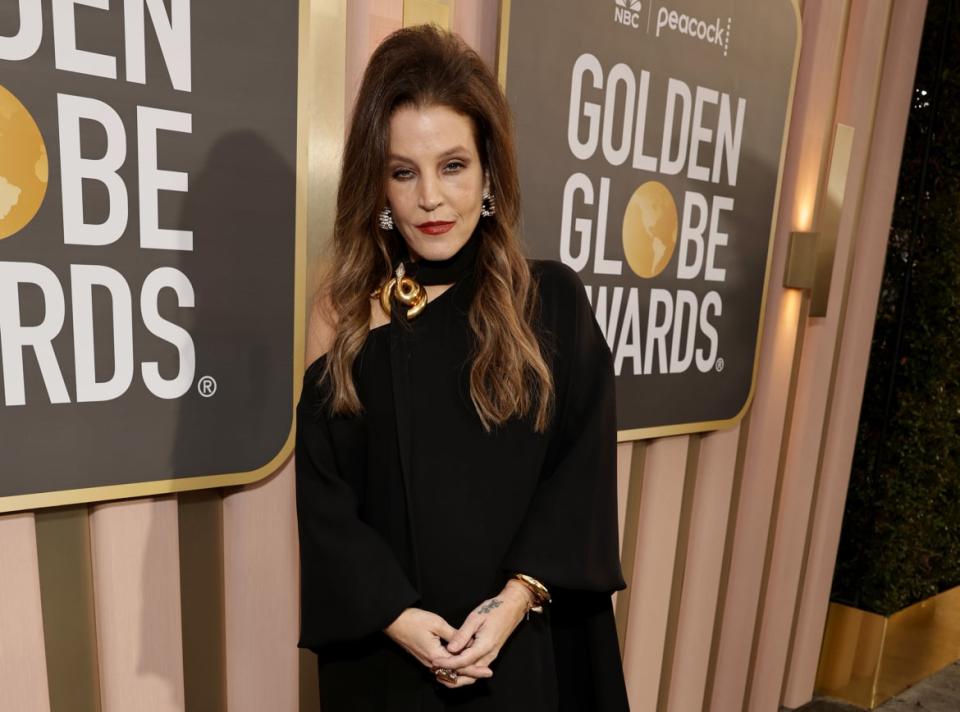 <div class="inline-image__caption"><p>Lisa Marie Presley pictured at the Golden Globe Awards on Tuesday night.</p></div> <div class="inline-image__credit">Todd Williamson/NBC via Getty</div>