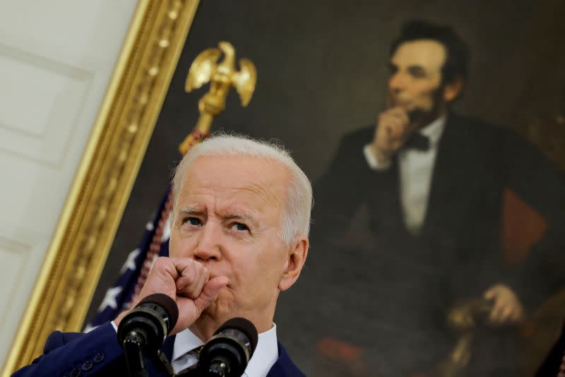 FILE PHOTO: U.S. President Biden delivers update on administration's coronavirus response from the White House in Washington