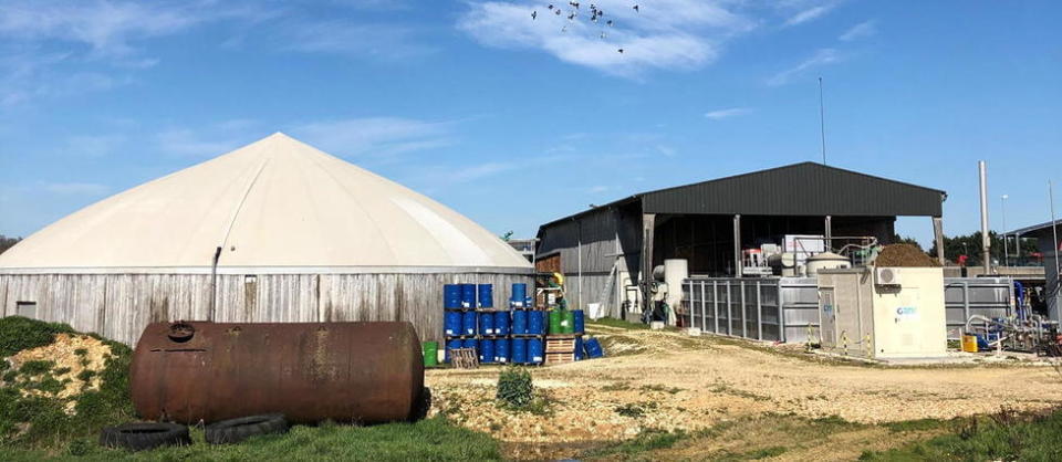 L'usine de méthanisation Gâtinais Biogaz, à Château-Renard. Elle ingurgite chaque année quelque 25 000 tonnes de déchets.
