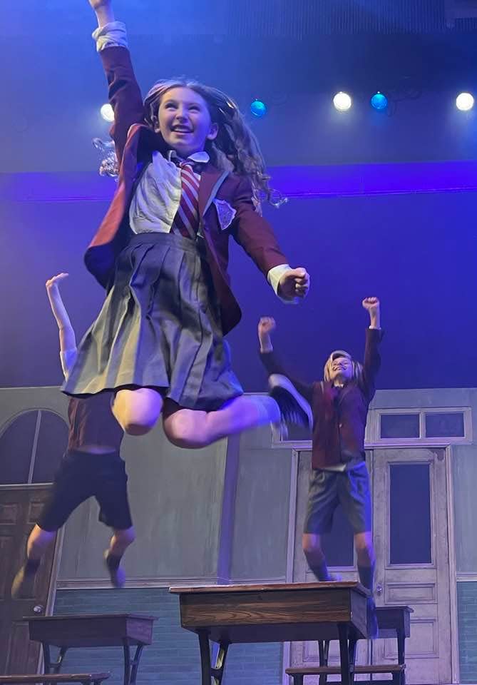 Reese Racicot, of Plymouth, as Matilda in The Company Theatre's production of "Matilda the Musical."