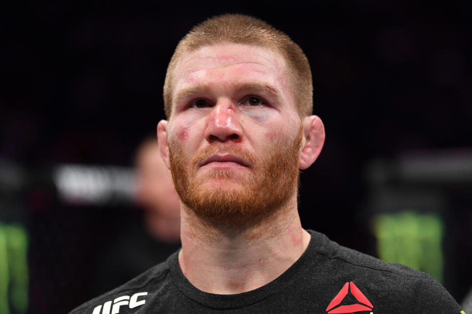 Matt Frevola awaits the decision after his lightweight bout against Lyman Good during the UFC 230 event inside Madison Square Garden on November 3, 2018 in New York, New York. (Photo by Jeff Bottari/Zuffa LLC/Zuffa LLC via Getty Images)