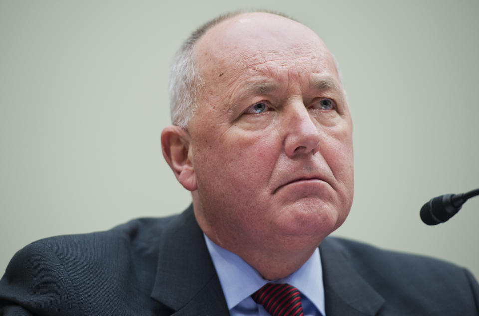 Former Rep. Pete Hoekstra, R-Mich., now with the Investigative Project on Terrorism, waits to testify before a House Foreign Affairs Subcommittee on Middle East and North Africa, talks hearing in Rayburn titled "Iran's Support for Terrorism Worldwide." (Photo: Tom Williams/CQ Roll Call/Getty Images)