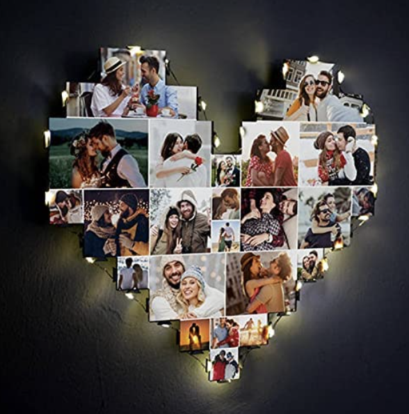 1) Heart Collage Light-Up Frame