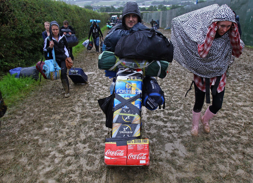 Music Fans Arrive For The Glastonbury Festival