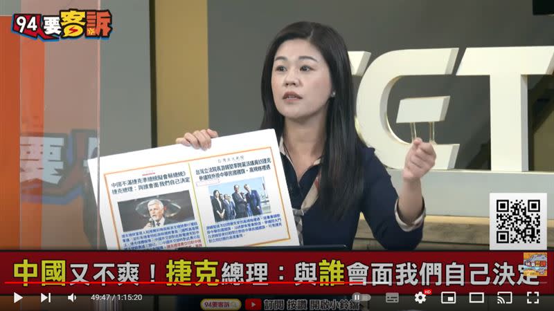 捷克超挺台！洪婉臻：游錫堃訪捷克參議院直接掛中華民國國旗（圖／94要客訴）