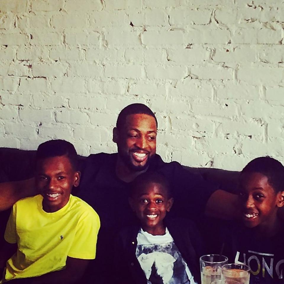 Dwyane Wade with nephew Dahveon (L) and kids Zion and Zaire | Dwyane Wade/Instagram