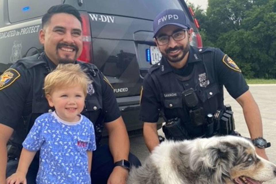 <p>facebook</p> Texas police reunite with child they saved 