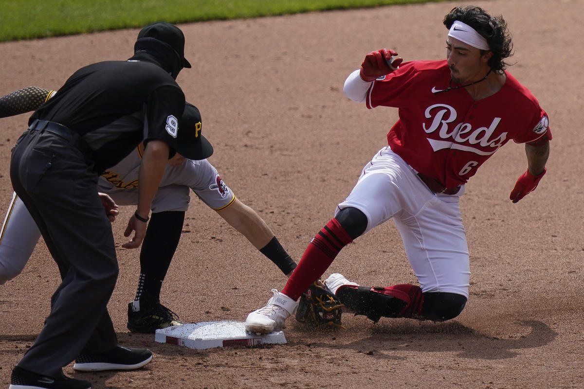 Cincinnati Reds' Jonathan India in action during a baseball game