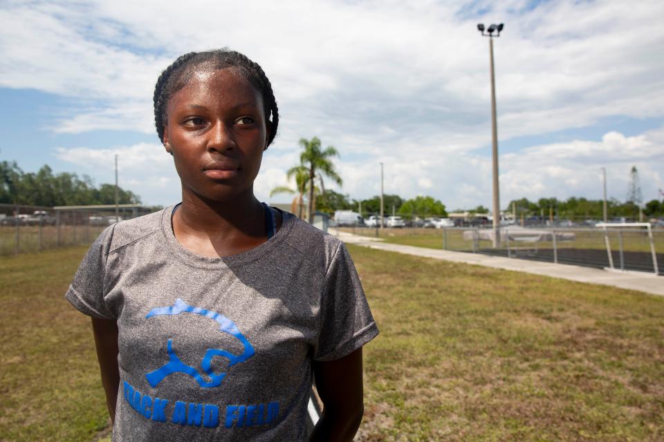 Shamoya Clemetson, a sophomore track and field athlete at Barron Collier High School in Naples, Fla.