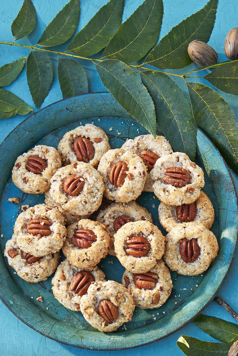 <p>If you're from the South, you know that pecans are a holiday staple. And if have no clue what we're talking about, then try these cookies and see for yourself.</p><p>Get the <strong><a href="https://www.countryliving.com/food-drinks/recipes/a45303/pecan-shortbread-cookie-recipe/" rel="nofollow noopener" target="_blank" data-ylk="slk:Pecan Shortbread Cookies recipe;elm:context_link;itc:0;sec:content-canvas" class="link ">Pecan Shortbread Cookies recipe</a></strong> from Country Living. </p>