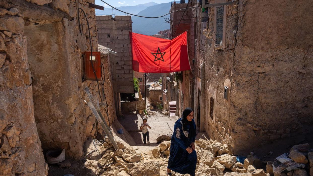 aftermath of earthquake in marrakech