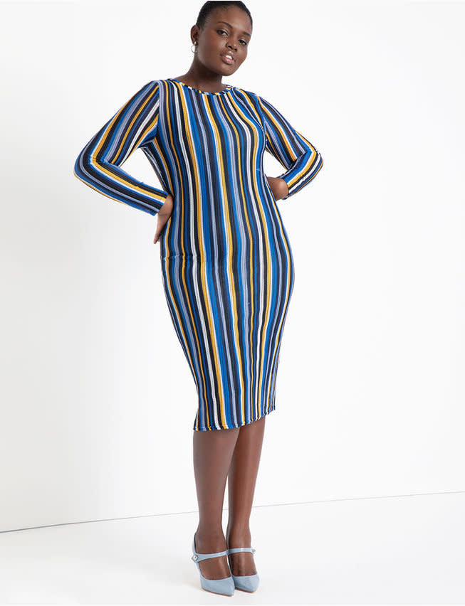 Eloquii Striped Bodycon Dress