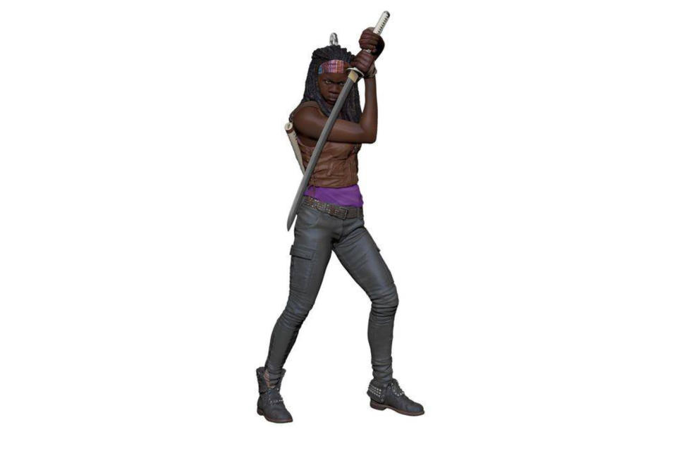 <p>Zombies won’t get anywhere near the presents under your tree with Michonne wielding her trusty katana among the branches. <a rel="nofollow noopener" href="https://www.hallmark.com/ornaments/keepsake-ornaments/the-walking-dead-michonne-ornament-1795QXI3172.html" target="_blank" data-ylk="slk:Buy here;elm:context_link;itc:0;sec:content-canvas" class="link "><strong>Buy here</strong></a> </p>