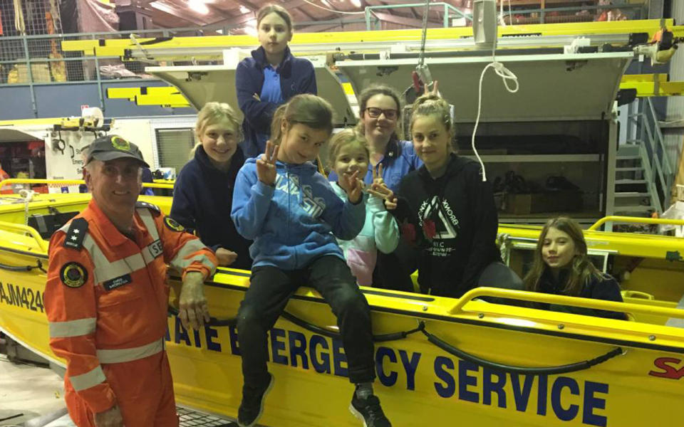 Mr Zammit with school kids learning about what the SES does. Source: Supplied