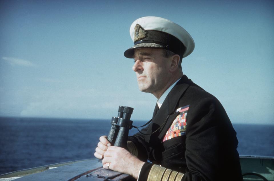 Lord Mountbatten, Commander of the Mediterranean Fleet, on naval exercises at Malta and Gibraltar in 1956Photo by Hulton Archive/Getty Images