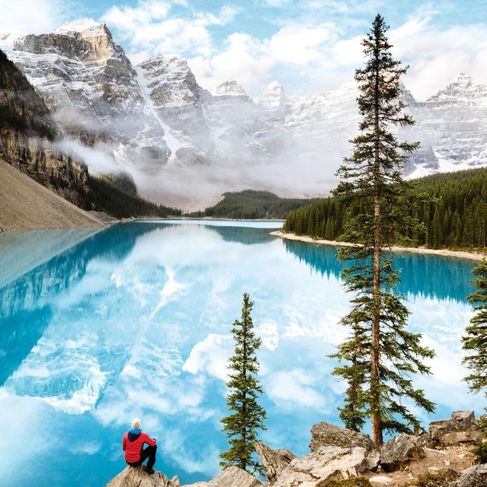 Lago Moraine en el Parque Nacional de Banff en Canadá