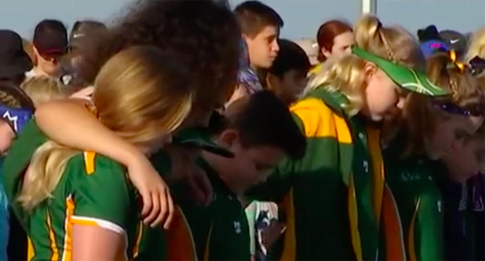 Netball players paid tribute to the young girl, who died near Childers, with a moment's silence. Source: 7News