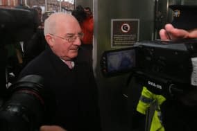 Willie McAteer, the former Finance Director of Anglo Irish Bank, arrives at the Circuit Criminal Court in Dublin where he faces charges of trying to inflate the share price of the now-defunct lender Anglo Irish Bank. PRESS ASSOCIATION Photo. Picture date: Wednesday February 5, 2014. Sean FitzPatrick, the former chairman and one-time chief executive, former finance director Willie McAteer and former chief financial officer Pat Whelan face a total of 16 charges. The three men are due before court 19 of the Criminal Courts of Justice in Dublin for a trial that is expected to last four months - one of the longest-running criminal trials in Irish history. Vast amounts of technical and financial evidence will be put before a jury of 12 people with case management hearings having been told there are 24 million documents and 800 witness statements. See PA story IRISH Anglo. Photo credit should read: Niall Carson/PA Wire