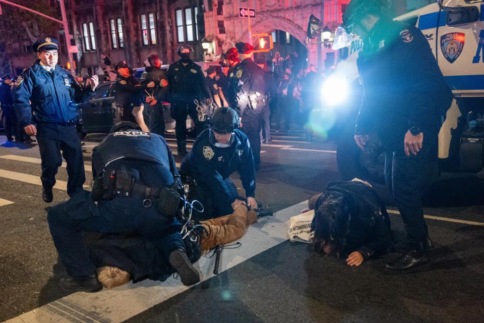 NYPD arresting CCNY protester on April 30, 2024.