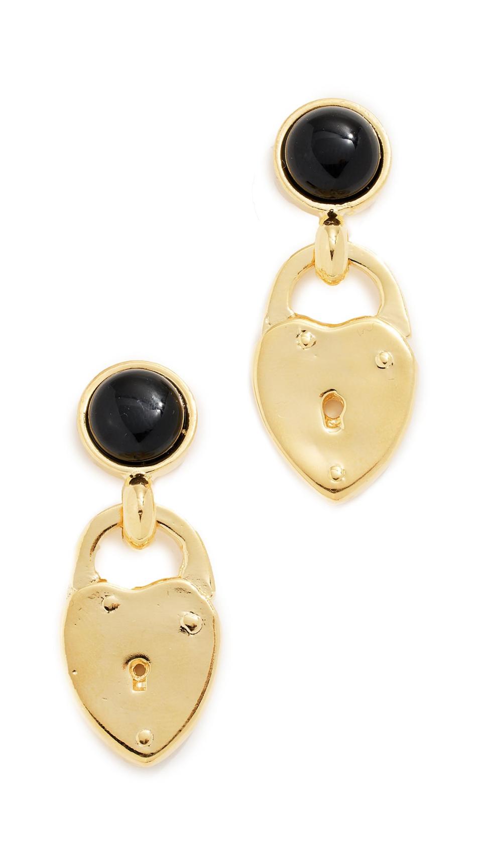 Onyx Locket Earrings