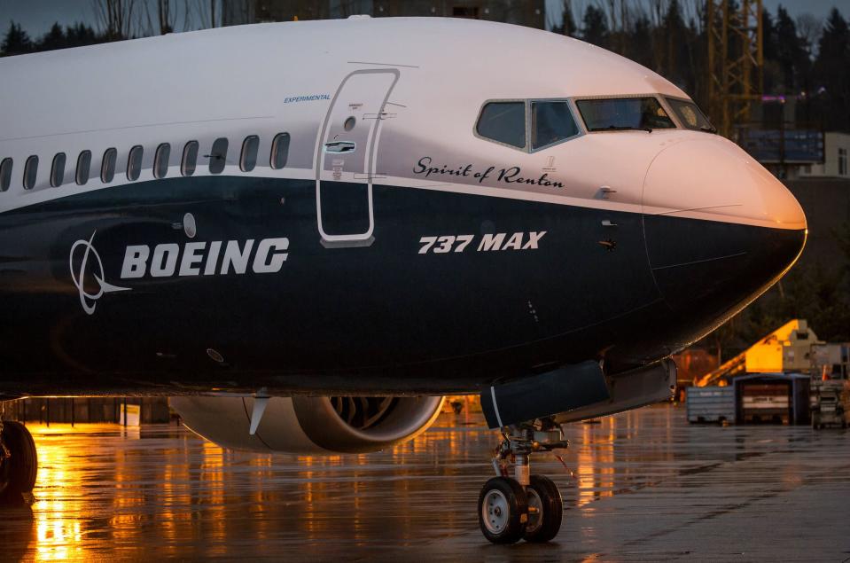 The Boeing Co. 737 MAX airplane stands outside the company's manufacturing facility in Renton, Washington, U.S., on Tuesday, Dec. 8, 2015. (Photo: David Ryder/Bloomberg via Getty Images)