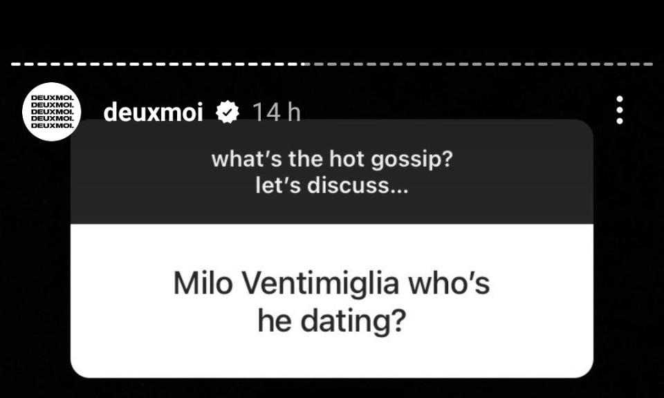 "Milo Ventimiglia who's he dating?"