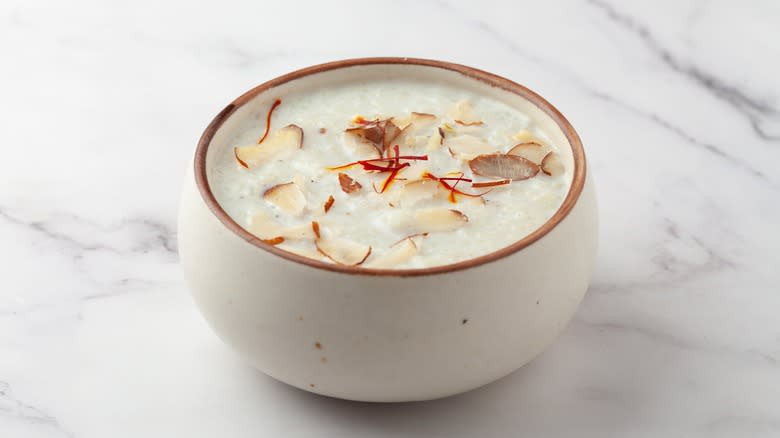 Indian tapioca pudding with almonds 