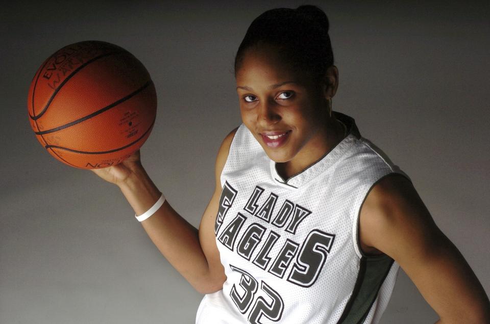 Maya Moore, AJC's Miss Basketball for our all-state basketball wrap-up. Moore has officially decided to retire from playing basketball, making her announcement on “Good Morning America” on Monday, Jan. 16, 2023. ( Joey Ivansco/Atlanta Journal-Constitution via AP, file)